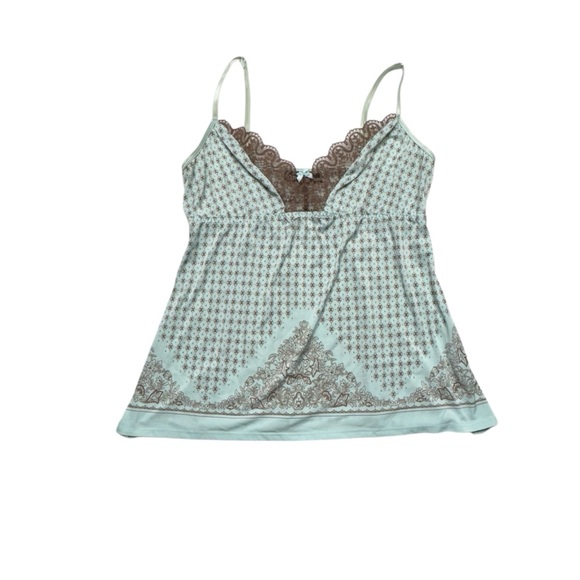Y2K Babydoll Lace Trim Silky Cami Tank Large Studio Donatella Fairy Whimsical - Picture 1 of 9